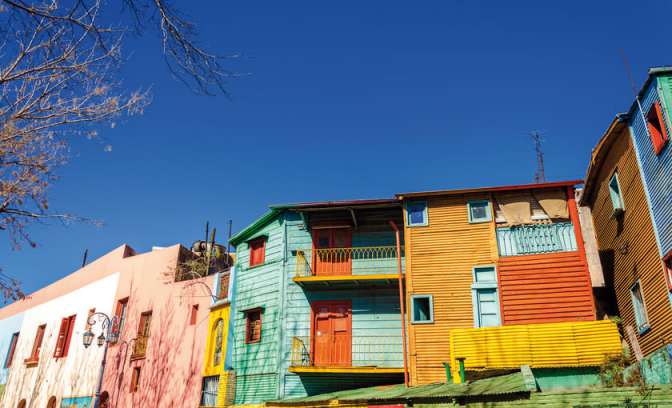 Gekleurde huisjes in Buenos Aires