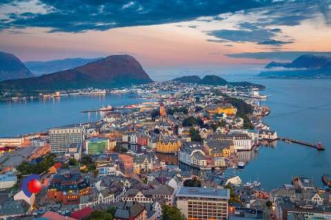 Bovenaanzicht van Alesund