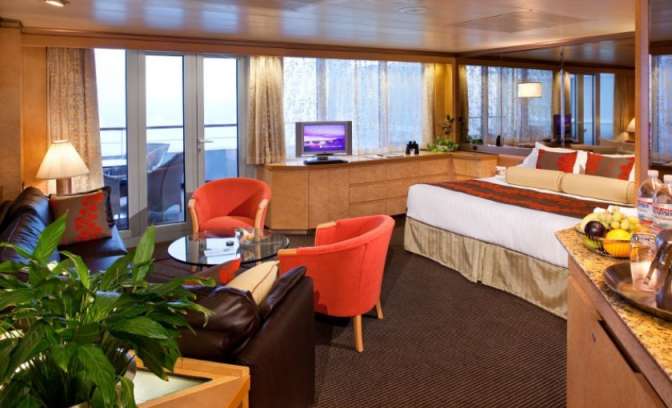 De deluxe veranda suite op de Rotterdam van Holland America Line