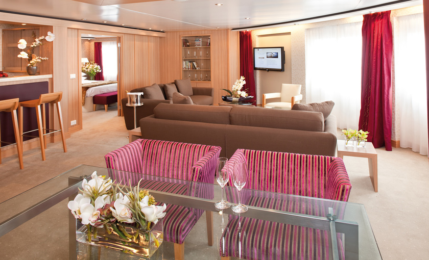 De signature suite op de Seabourn Quest van Seabourn Cruises