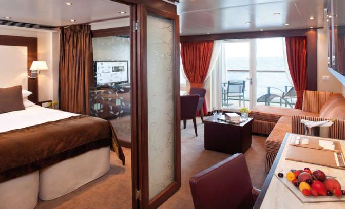 De penthouse suite op de Seabourn Quest van Seabourn Cruises