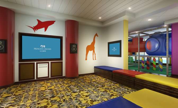 Een kinderspeelruimte op de Majestic Princess