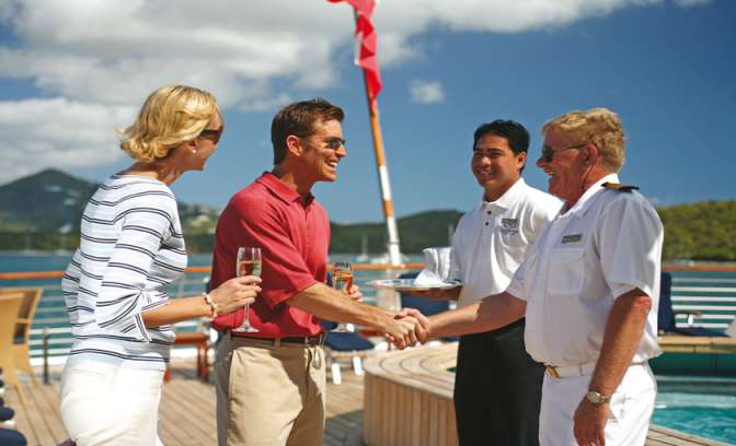 ontmoeting kapitein tijdens luxe cruise Seadream