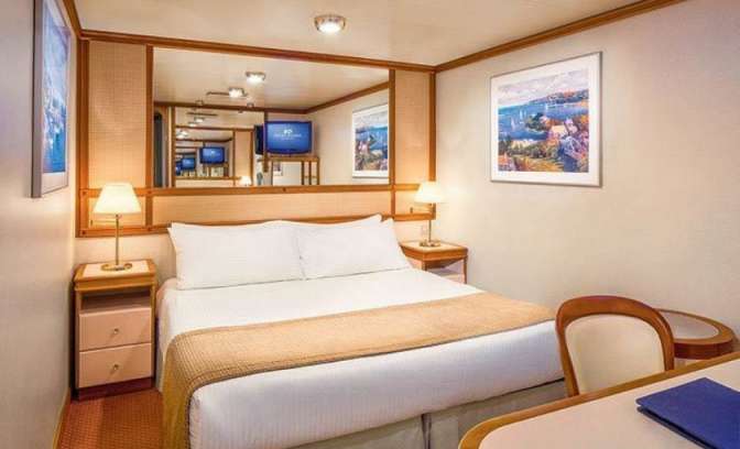 Een binnenhut op de Golden Princess van Princess Cruises