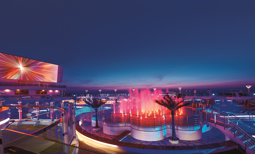 De lichtshow op de Regal Princess van Princess Cruises