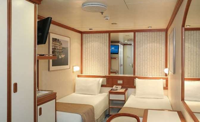 Een binnenhut op de Sun Princess van Princess Cruises